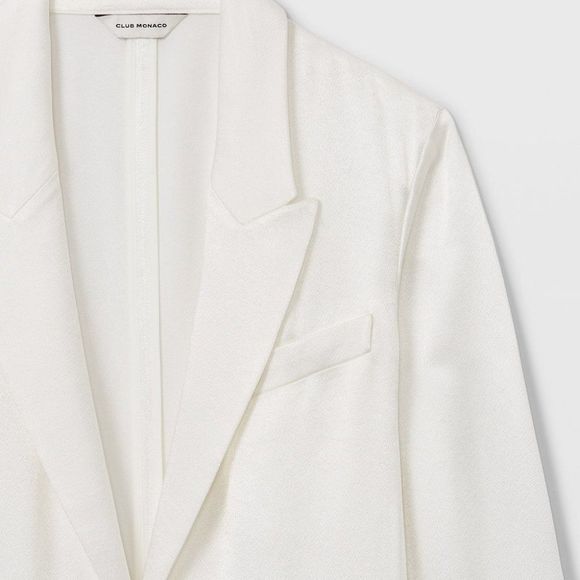 NWT Club Monaco Satin Blazer Blanc De Blanc - Picture 4 of 6